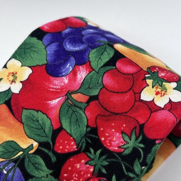Vtg Mens Jordache Fruit Neck Tie Bright Colorful Farmer Gardening Cotton 4" - Picture 3 of 6